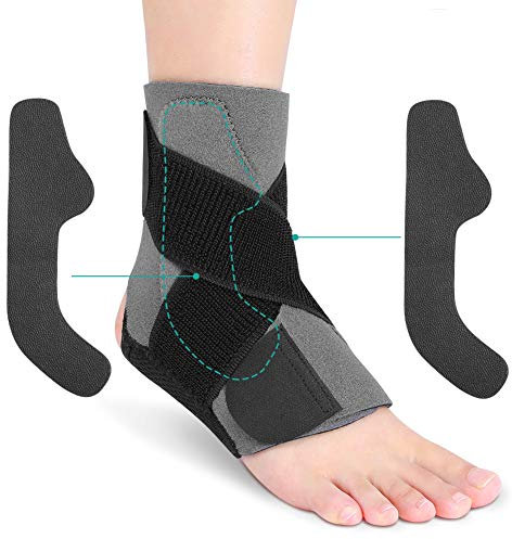 Bandage de Cheville, Protection Articulation Support Avec 2 Planches en Pe, Bandage de Pied Avec 3 Bandes de Sangle Pour Aider à Prévenir Les Entorses, Basket-Ball Football et Les Douleurs Chroniques
