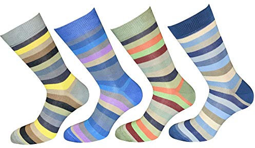 CriCri Socks 4 Paia Calze Uomo Corte in Fresco Cotone Leggero e Mercerizzato Alta Qualità Made in Italy - Taglia Unica (Combinazione 1)