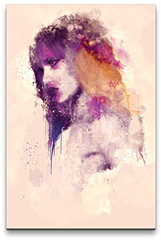 Suki Waterhouse Porträt Abstrakt Kunst Topmodel Feminin 60x90cm Leinwandbild