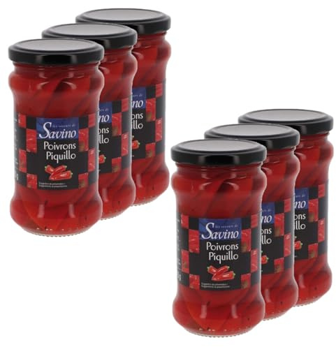 Lot 6x Poivrons piquillo - Les Saveurs de Savino - pot 225g