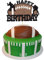 Gyufise 1 décoration de gâteau d'anniversaire avec ballon de rugby - Décoration de gâteau d'anniversaire pour bol - Décoration de fête sur le thème du sport