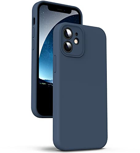 Supdeal Liquid Silikon Hülle für iPhone 12 Mini, [Kameraschutz] [Mikrofaser] [3 Schicht Schützen] Flüssige Silikon Handyhülle, Ultra Dünn und Bequem zu halten Schutzhülle, 5,4 Zoll, Dunkelblau