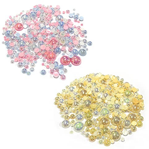 20 g gemischte Farben, flache Rückseite, Perlen, halbrunde Perlen, Harzperlen, Cabochon-Perlen, bunte halbrunde Perlen für Schmuck, Basteln, Nagelkunst, Heimdekoration