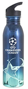 UEFA Champions League Bouteille d'eau UV en acier inoxydable, bleu marine, 700 ml