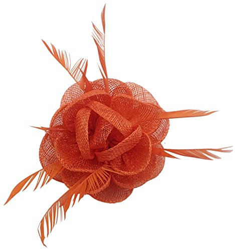 Topkids Accessories Bibi bibi à fleurs en tissu pour mariage, corsage, broche pour femme, fille (orange)