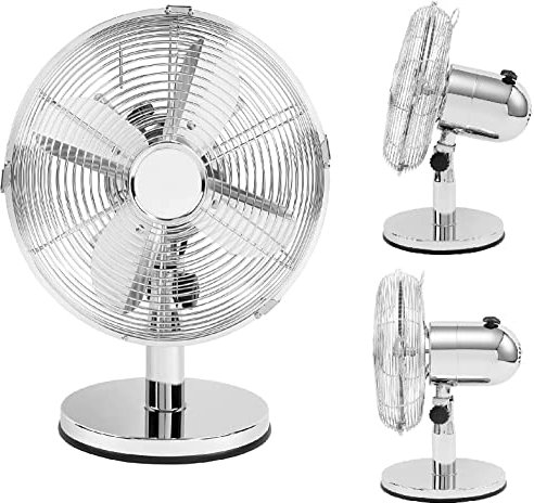 12 Metal Desk Fan - 3 Speed Cool Home Office Oscillating Standing Pedestal Fan