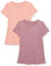 Amazon Essentials Women's Active Quick Dry Tech Stretch Short-Sleeve Crewneck T-Shirt (Available in Plus Size), Pack of 2, Plum Space Dye/Salmon Pink Space Dye, L