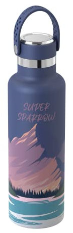 Super Sparrow Borraccia Termica, Ultraleggero Acciaio Inox 18/10 Bottiglia Termica - 750ml - Senza BPA Borracce, Thermos per Bambini, Scuola, Sport, Campeggio, Yoga, Palestra, Ciclismo