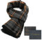 Durio Herren Schal Warme Gestrickt Plaid Quaste Herrenschal Männer Winter Lange Schals Geschenke XY557-Grau Gelb mit Verpackung Einheitsgröße