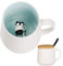 Zebra Keramik 3D Tasse Lustig Personalisiert, Tasse mit Spruch Kawaii Süße Sachen Kaffeebecher Cappuccino Lustige Tassen set, Teetasse Mit Deckel Personalisierte Geschenke für Frauen,Männer,Mädchen