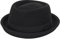 Vikodah Damen-Glockenhut aus reinem Wollfilz, aufrollbare Krempe, Fedora, Porkpie, Fliege, edler Derby-Hut, Größe S/M, schwarz, Stil 1, Medium