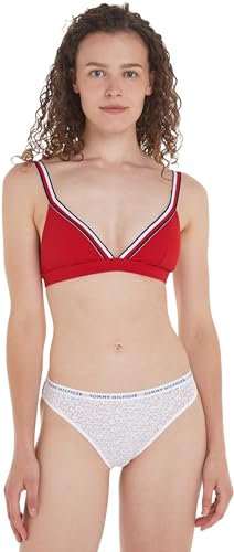 Tommy Hilfiger Damen Bikini Oberteil Triangel ohne Bügel, Rot (Primary Red), XL