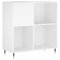 vidaXL White Record Cabinet - Versatile Storage for Vinyl Records and Electronics - Constructed with Engineered Wood and Iron