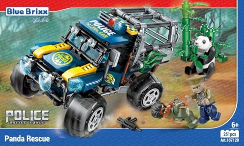 BlueBrixx Kids 107129 – Waldpolizei: Pandarettung aus Klemmbausteinen mit 261 Bauelementen
