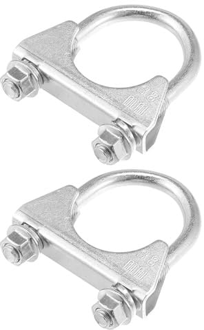 Hihaha Round U Bolt Muffler Exhaust Clamps for Car / 1.5 ID 38mm / 2 Pcs