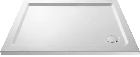 Balterley 1100 x 700 mm Rectangular Shower Tray, Slimline Shower Trays, Durable Stone Resin Base Trays for Bathroom Enclosure Cubicle, Lightweight Rectangular Tray for Wetroom Showers (White)
