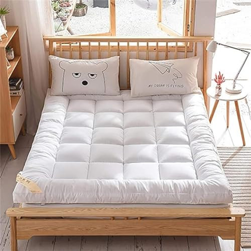 YXCMD Japanese Folding Tatami Mattress Mat, Single Double Japanese Futon Floor Mattress, Folding Bed Portable Camping Mattress Floor Lounger Sofa Bed(White,200 * 200cm)