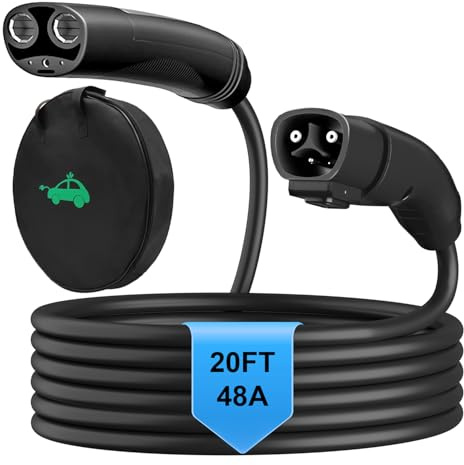 HUSTIAN Tesla Charging Extension Cable Compatible with Tesla Model X/Y/3/S/Cybertruck, 20ft EV Charging Extension Cord 110-240V 50A Tesla EV