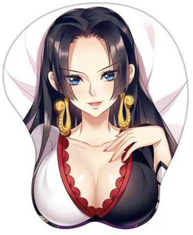 GeRRiT One Piece Tapis de Souris 3D Lavable avec Repose-Poignet pour Ordinateur Portable et Bureau, pour Jeux vidéo et Travail (Le Boa Hancock)