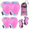 MHJY Protezioni Pattini Bambina Ginocchiere Skateboard Set di Protezioni per Bambini 7 IN 1 Gomitiere Protezione Regolabile per Bicicletta Pattinaggio Monopattino Ciclismo 3-8 Anni