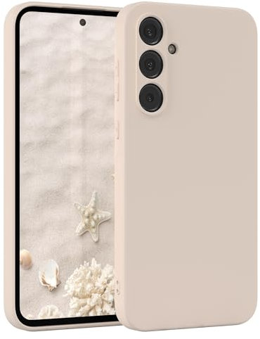 EAZY CASE - Silikonhülle für Samsung Galaxy A35 Hülle Silikon Case Beige weich stoßfeste Handyhülle Galaxy A35 Schutzhülle mit Kameraschutz Dünn Premium Schutz Cover TPU Phone Bumper in Taupe