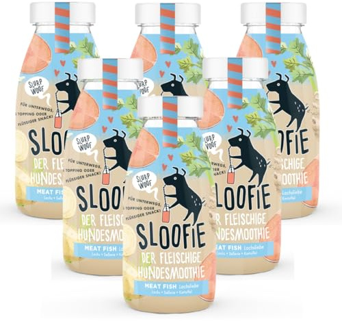 Sloofie der Hundesmoothie, 6er Meat Fish, der natürliche Hundesnack, Made in Germany,