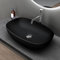 doporro Lavabo Vasque à Poser Noir Mat 60x39,5x14 cm Lave Mains Ovale en Céramique Revêtement NANO Easy Clean Brüssel104