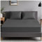 GC GAVENO CAVAILIA | Plain Dyed Bedding Fitted Bedsheets - Soft & Comfy (137 x 193 Cm) Double Bed Sheet - Breathable Non Iron Percale Sheets - Charcoal | Double