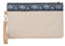 Komociya Straw Clutch Purses for Women, Bohemian Wristlet Wallets Summer Woven Straw Bags Casual Handbag, Blue-beige, S