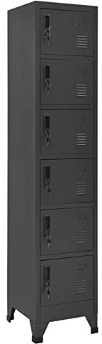 ShGaxin Schließfachschrank, Wertfachschrank, Fächerschrank, Schließfachschrank, Spinte Schrank, Schließfach, Aufbewahrungsschrã¤nke, Anthrazit 38x40x180 cm Stahl