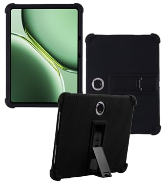 Case for Oneplus Pad 2/Pad Pro 12.1 inch 2024 New Tablet PC Android 14- Soft Silicone Shock Proof Lightweight Stand Rubber Shell Protective,Kids Friendly Soft Silicone Adjustable Stand Cove,Black