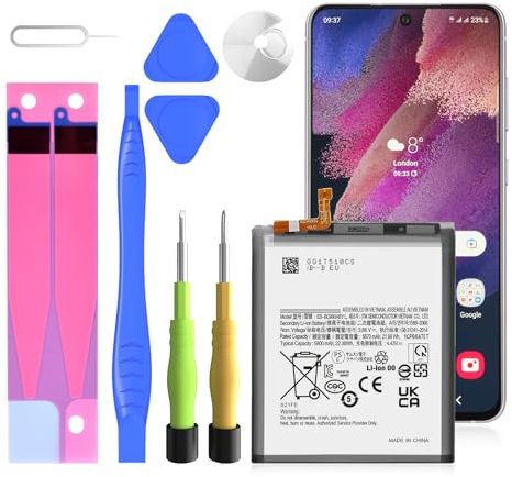 Batteria sostitutiva per Galaxy S21 FE 5800 mAh EB-BS912ABY per Galaxy S21 FE 5G SM-G990B, SM-G90B/DS, SM-G990U1, SM-G990U, SM-G990W con kit di riparazione