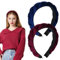Haarreif Samt Geflochten Haarreifen Damen Stirnband Breit Haarband Vintage Gepolsterte Haarreifen Mode Stirnbänder Haarschmuck Kopfband für Frauen Mädchen (Blau+Rot)