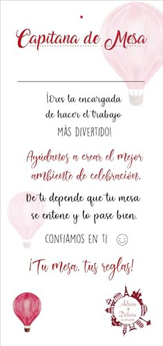Cartel Capitán de Mesa Boda