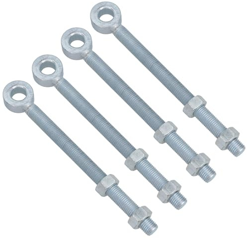 Swing Gate Long Eye Bolts Hinge + Nuts Adjustable Zinc Plated 16 x 150mm 4pc