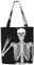 CHANGLEI Totenkopf-Einkaufstaschen, wiederverwendbare Tragetaschen, Einkaufstaschen, bedruckt, Leinen, faltbar, waschbar, leichte Tragetasche, Schwarz , Einheitsgröße