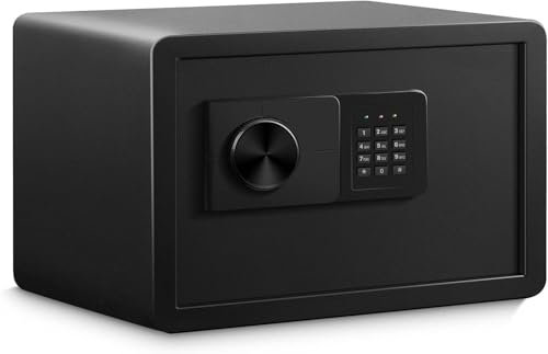 Safe strongbox Safe and Durable Fireproof Waterproof Safe Cabinet Safes Home Security Safe with Programmable Keypad Steel Safe Lock Box with Alarm System & Emergency Key for Office Home Hotel