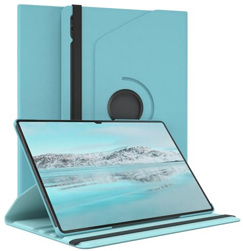EAZY CASE - Tablet Hülle für Samsung Galaxy Tab S10 Ultra Schutzhülle Smart Cover Tablet Case Rotationcase zum Aufstellen Klapphülle 360° drehbar mit Standfunktion Tasche Kunstleder Blau
