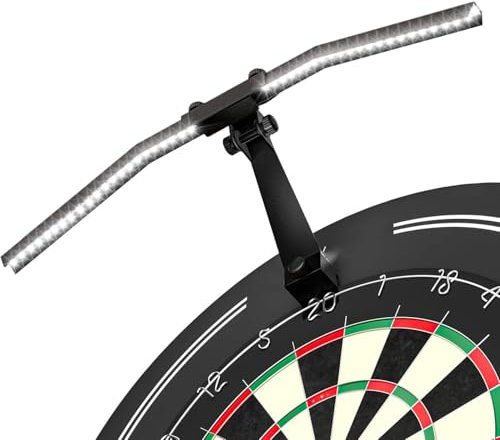 Yirinatek Dartscheibe Licht, Dartboard Beleuchtung. Helles Beleuchtungssystem - Dartscheibe Lichtring LED [Einfache Montage] Professionelles Dart Zubehör [Doppeltes Lichtsystem]