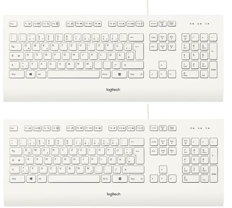 Logitech K280e Tastatur (Kabelgebunden, QWERTZ, Deutsche Layout) (weiß, 2er Pack)