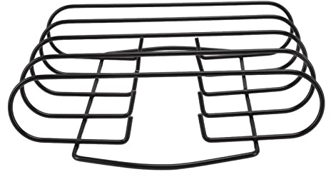 ZYLARUM BBQ Rib Rack | Non Stick Grilling Stand for Steak/Lamb Chops/Outdoor Cooking | Sturdy Iron Construction | 4 Rib Capacity