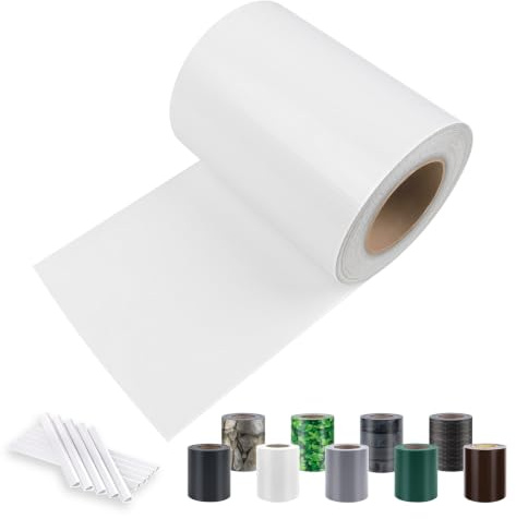 Sunnylaxx 19cmx35m Tiras De PVC para Valla con Clips Blanco | Tiras ocultación PVC,Decoración de jardín,Impermeable,Ocultación para valla doble varilla.