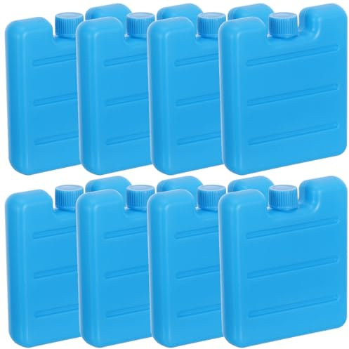 FUNOMOCYA Lot de 8 Blocs Réfrigérants 100 ML pour Glacière Ventilateur, Pains de Glace Portables Bleus, Réutilisables, pour Camping, Randonnée, Pique-niques et Boîtes à Lunch