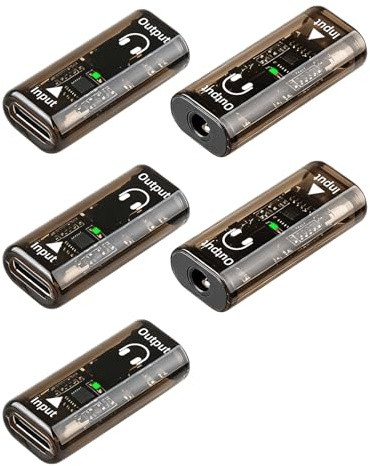 GELRHONR Lotto da 5 adattatori USB-C a jack per cuffie, adattatore da USB-C Femmina a jack 3,5 mm con chip DAC, compatibile con smartphone, PC, laptop, Mac