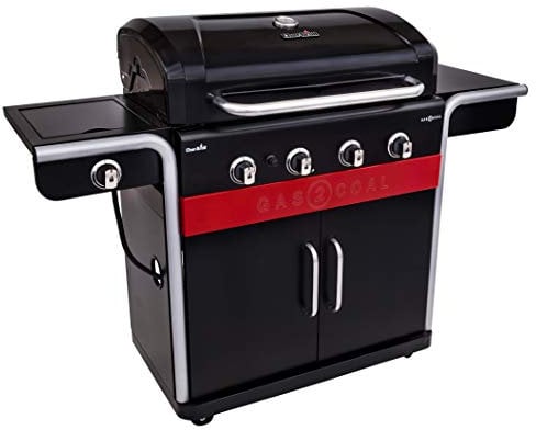 Char-Broil Gas2Coal 440 Hybrid Grill - Barbecue a Gas e Carbonella con 4 fuochi, Nero