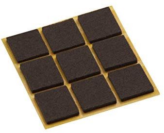 Metafranc Filz-Gleiter 25 x 25 mm - selbstklebend - braun - 9 Stück - Effektiver Schutz Ihrer Möbel & Stühle / Möbelgleiter-Set für empfindliche Böden / Stuhlgleiter / Bodengleiter / 645146