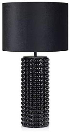 Markslöjd Proud Tischleuchte schwarz E27 Tischlampen (Schwarz, Glas, Textil, Universal, IP20, II, E27)