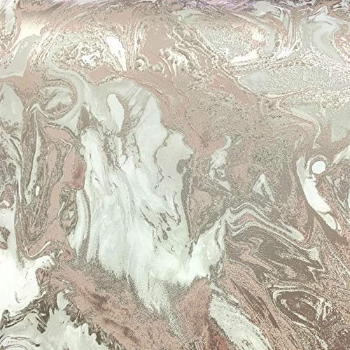 Marble Swirl Effect Glitter Wallpaper Rose Gold Pink Metallic Textured Shimmer from YöL