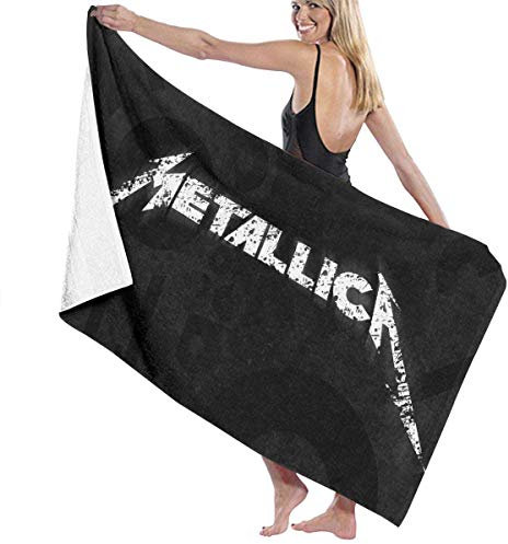 AGHRFH Metallica Vintage Retro Brief Baumwolle Strandtuch Mikrofaser saugfähige Badetücher schnell trocknende Handtuch Decke für Frauen, Kinder, Herren