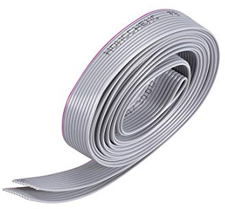sourcing map IDC Flachbandkabel 2m Länge, 1,27 mm Abstand, 10 Poliges, Grau Verlängerungskabel für JTAG/ISP-Verbindung